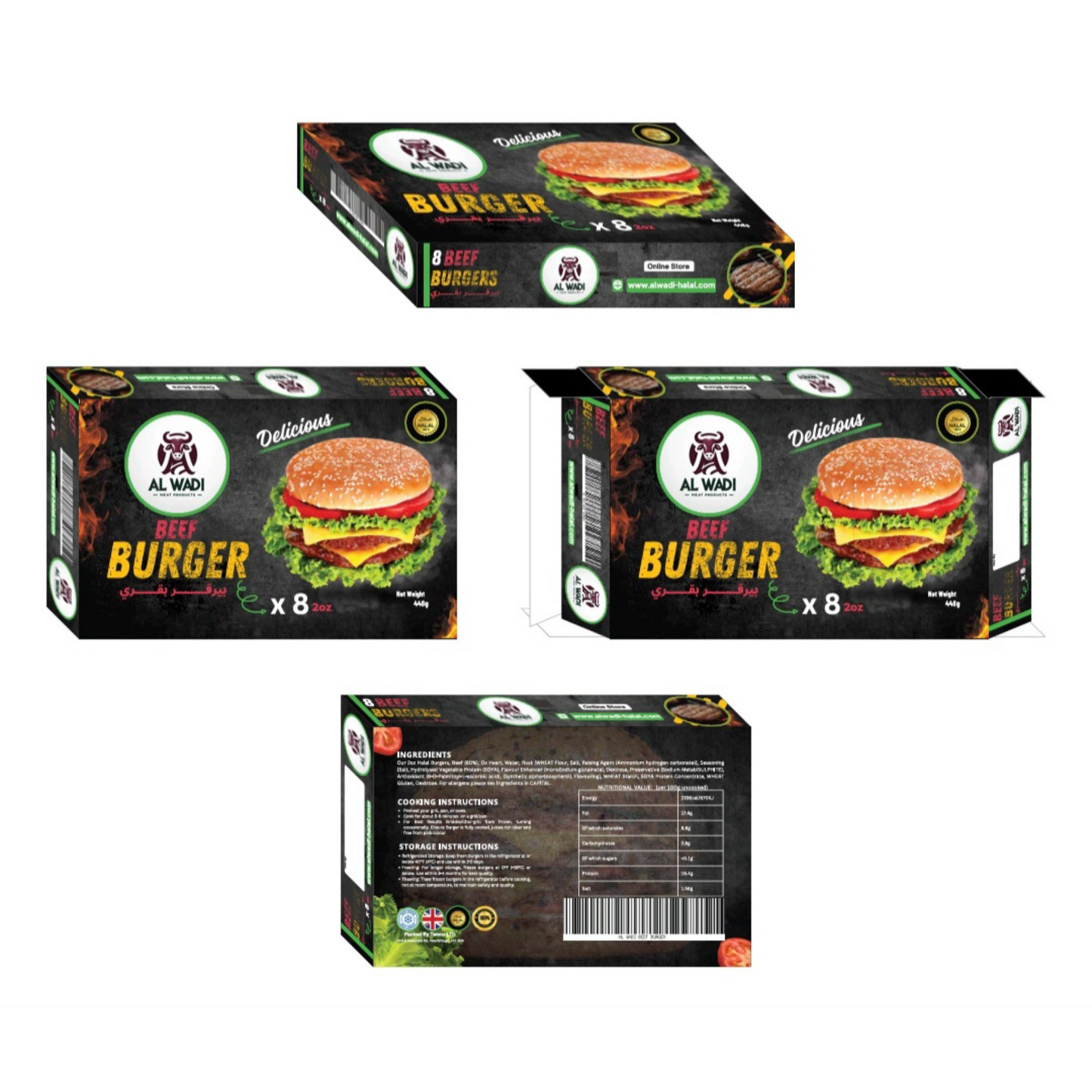 8 X Halal Beef Burgers